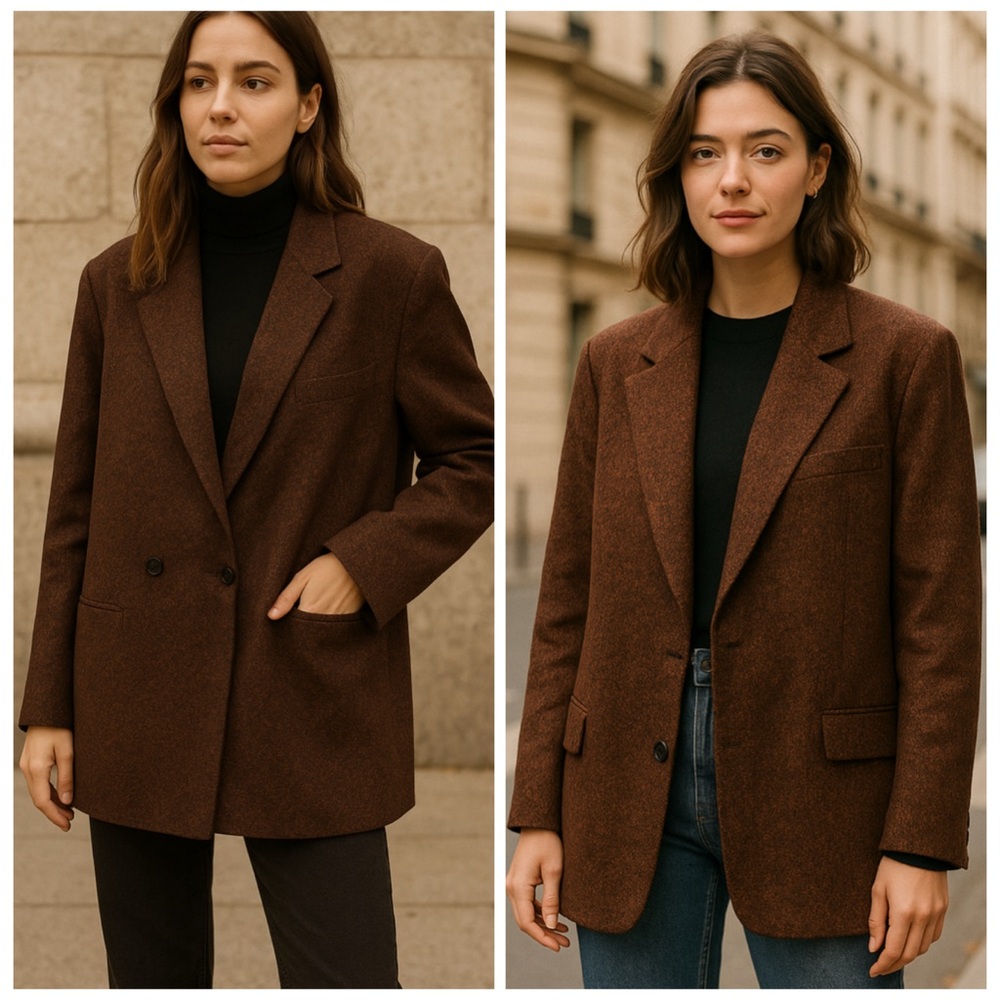 Hutch Anthropologie Brown Wool Oversized Blazer Jacket Coat 3X NWT